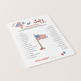 Fourth of July Party Matching Game Instant Download