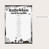 Printable Halloween Word Scramble | Black & White