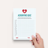 Nurse Party Acronyms Quiz with Answers Printable