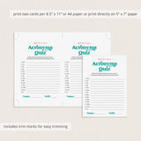 Medical Acronyms Quiz with Answer Key Printable