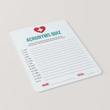 Nurse Party Acronyms Quiz with Answers Printable