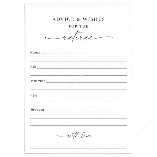 Printable Retirement Wishes and Advice Cards Happy Retirement by LittleSizzle