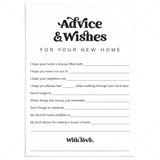 Housewarming Wishes Card Printable | New House Wishes and Advice by LittleSizzle