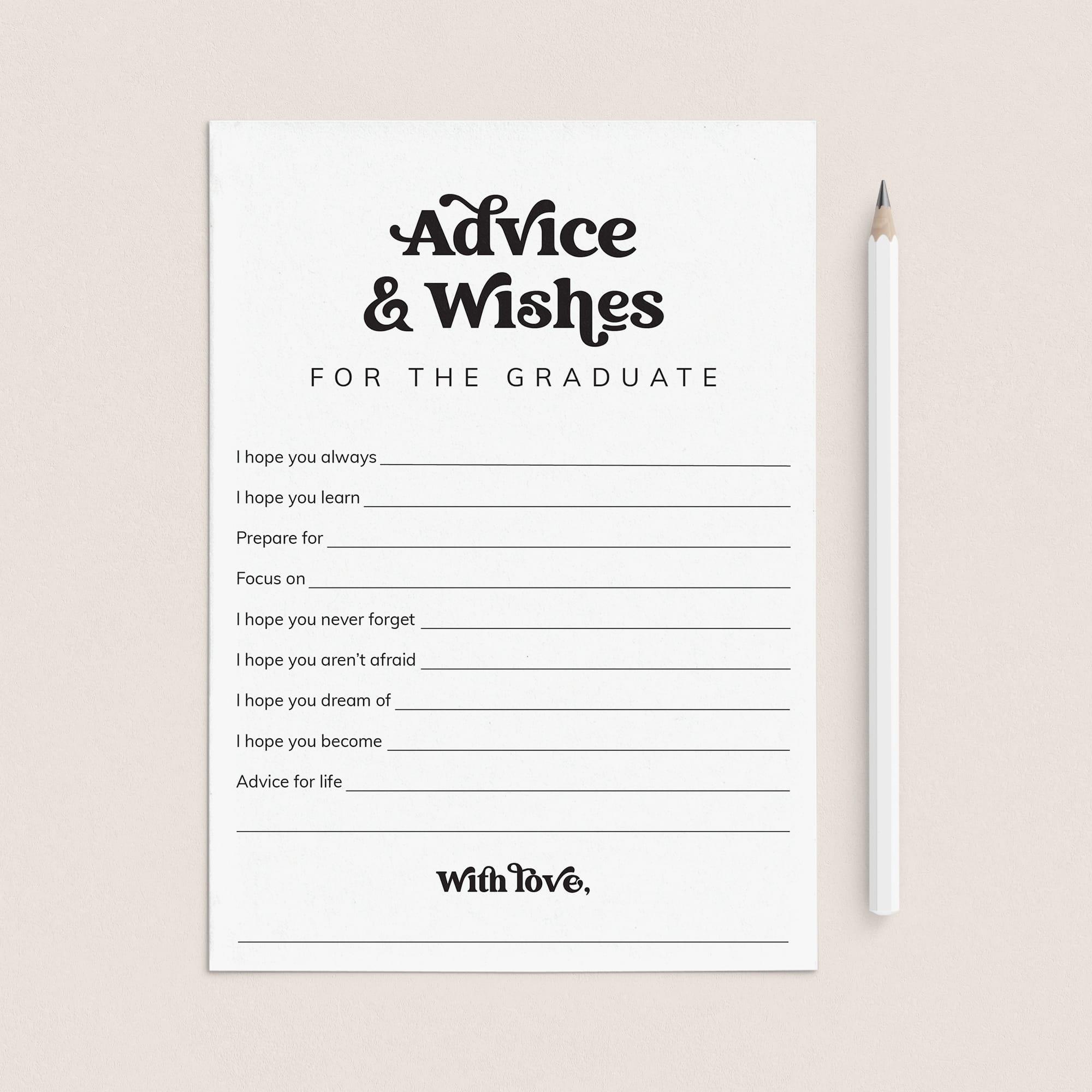 Graduation Advice Cards Printable by LittleSizzle
