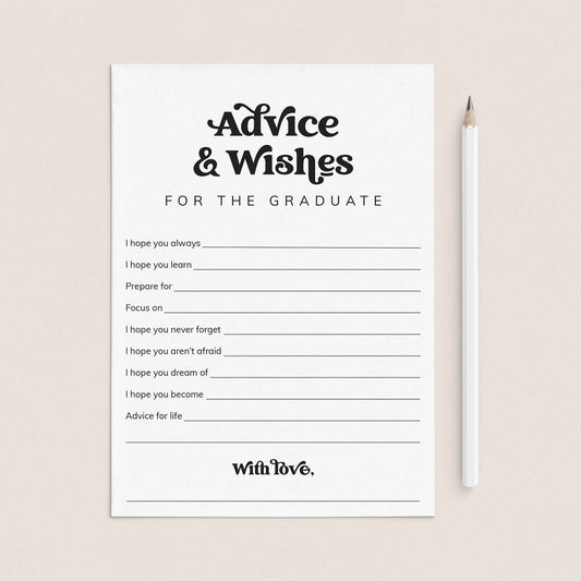 Graduation Advice Cards Printable by LittleSizzle