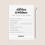 Housewarming Wishes Card Printable | New House Wishes and Advice by LittleSizzle