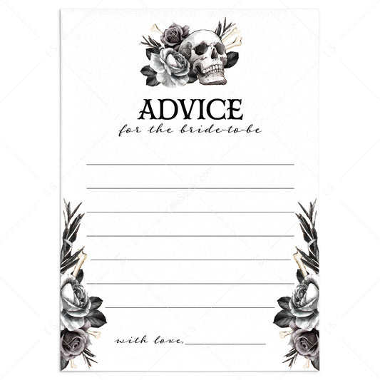Gothic Advice for the Bride Cards Printable by LittleSizzle