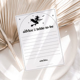 Witch Theme Bridal Shower Advice for the Bride-To-Be Cards Printable