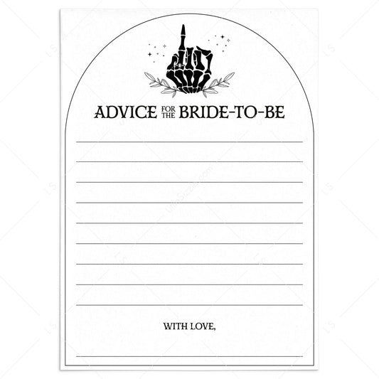 Till Death Do Us Party Bridal Shower Advice Cards Printable by LittleSizzle