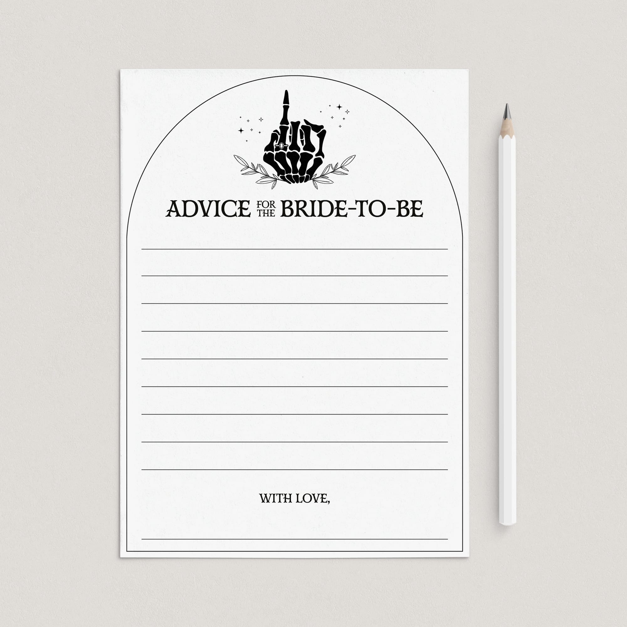 Till Death Do Us Party Bridal Shower Advice Cards Printable by LittleSizzle