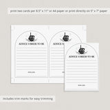 Till Death Do Us Party Bridal Shower Advice Cards Printable