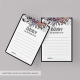 Halloween Bridal Shower Advice for the Bride Cards Printable