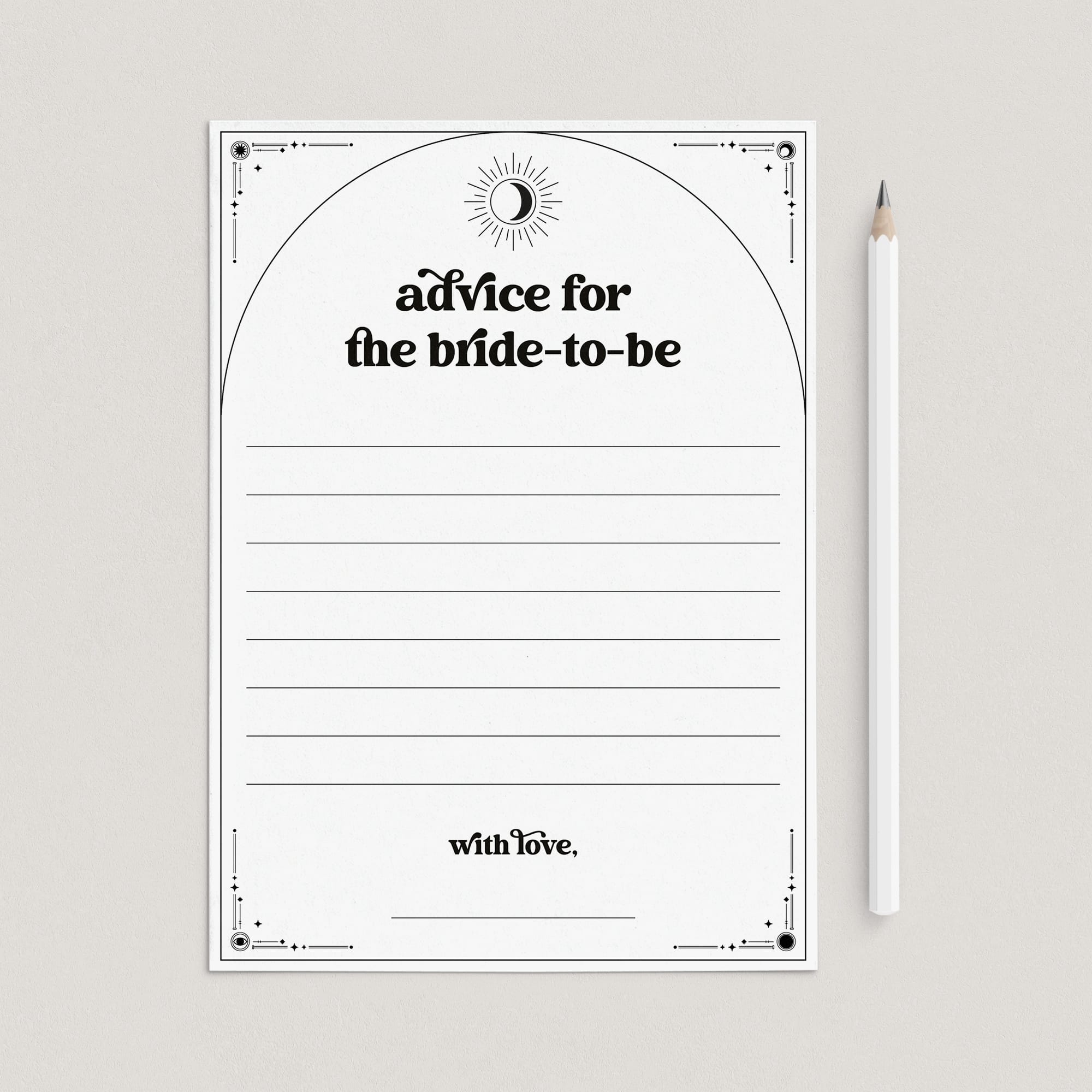 Mystical Bridal Shower Advice Cards Printable by LittleSizzle