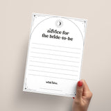 Mystical Bridal Shower Advice Cards Printable