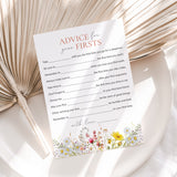 Baby Girl's First Birthday Advice Card Printable