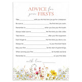 Baby Girl's First Birthday Advice Card Printable by LittleSizzle