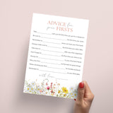 Baby Girl's First Birthday Advice Card Printable