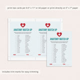 Anatomical Names Match Up Game with Answer Key Printable