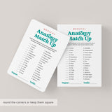 Medical Party Game Anatomy Match Up with Answers Printable
