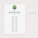 Printable Family Around The World Game with Answers