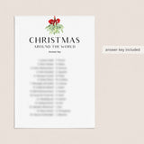 Simple Christmas Game Around The World Printable