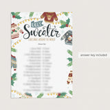 Ugly Sweater Party Game Printable Christmas Around The World