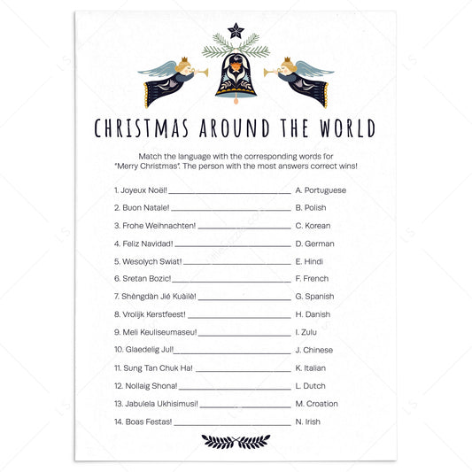 Scandinavian Christmas Game Around The World Printable by LittleSizzle