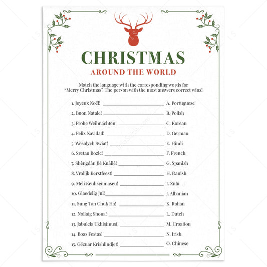 Christmas Company Party Game Merry Christmas Around The World by LittleSizzle
