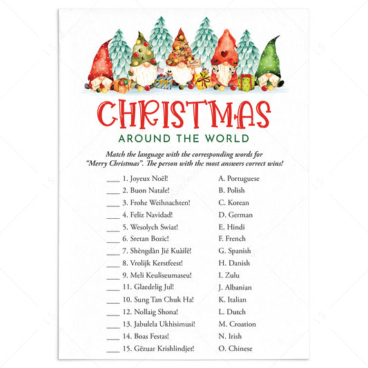 Printable Merry Christmas Around The World Game with Answers by LittleSizzle