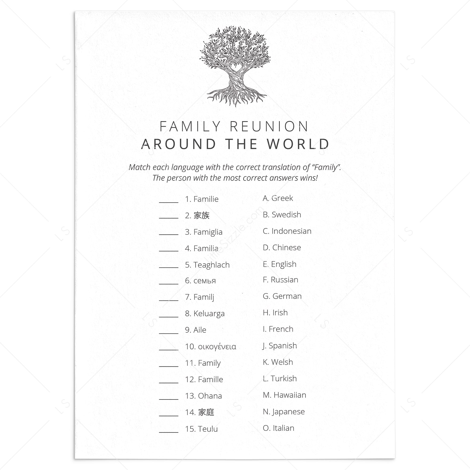 Family Around The World Game Printable by LittleSizzle