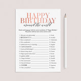 Happy Birthday Around The World with Answer Key Printable by LittleSizzle