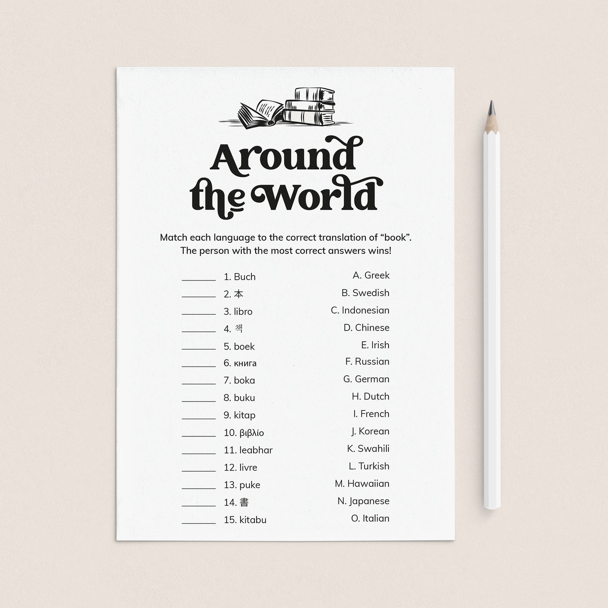 Fun Book Club Game Book Around The World Printable by LittleSizzle