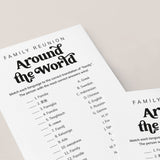 Printable Family Around The World Game with Answers