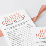 Happy Birthday Around The World with Answer Key Printable