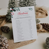 12 Holiday Party Games Printable Greenery Theme Christmas + FREE Secret Santa Questionnaire