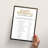 Black Gold Birthday Around The World Game Printable