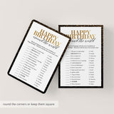 Black Gold Birthday Around The World Game Printable