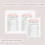 Modern Blush Birthday Games for Her Printable