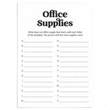 Easy Work Party Game Office Supplies A-Z Printable by LittleSizzle