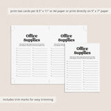 Easy Work Party Game Office Supplies A-Z Printable