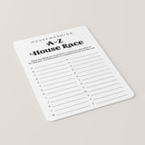 Housewarming A-Z Race Printable