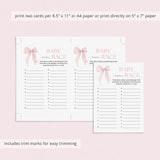 Coquette Pink Bow Name Race Game Printable