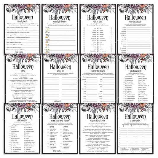Gothic Halloween Party Games Bundle Printable by LittleSizzle