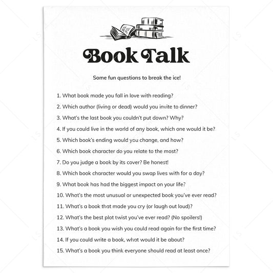 Book Club Get To Know You Questions Printable by LittleSizzle