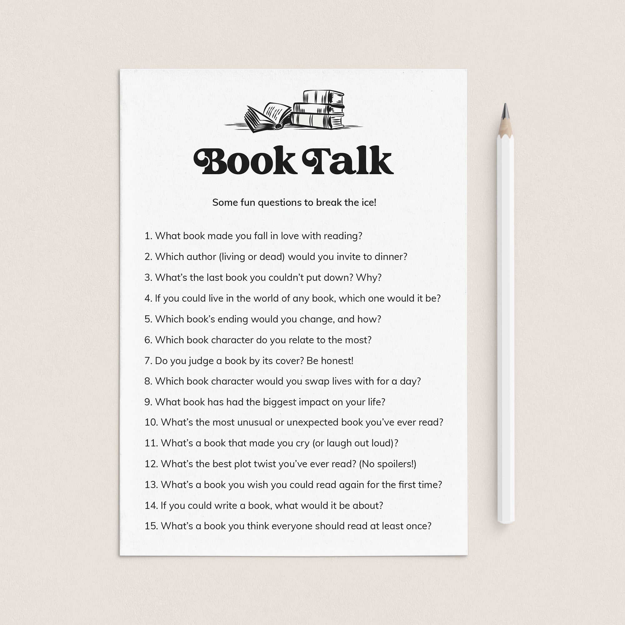 Book Club Get To Know You Questions Printable by LittleSizzle