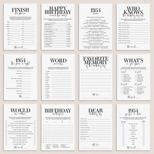 Born in 1954 71st Birthday Party Games Bundle For Men by LittleSizzle