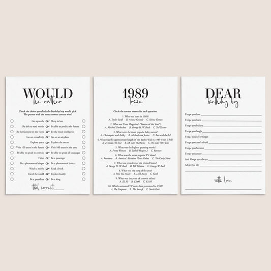 36th Birthday Games For Him Born in 1989 by LittleSizzle