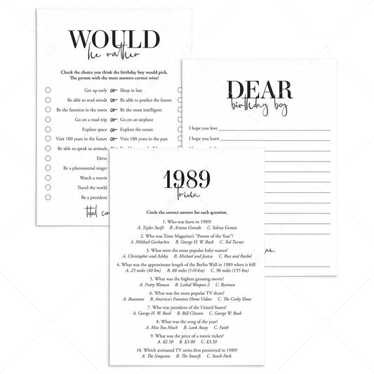 36th Birthday Games For Him Born in 1989 by LittleSizzle