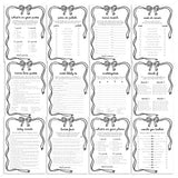 Ladies Night Games Bundle Printable Black Bow Theme by LittleSizzle