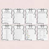 Bachelorette Games Black Bow Theme | Hen Do Party | Hens Night Games by LittleSizzle